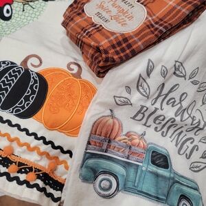 Pumpkin and Truck Themed Kitchen Towels
